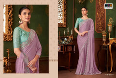 The Fashion Hub Presents A Powder Pink Silk Chiffon Saree Paired With A Banlori Silk Blouse
