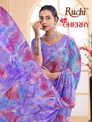 Ruchi Saree Features A Lightweight Chiffon Fabric That Offers A Smooth Flowing Drape Ideal