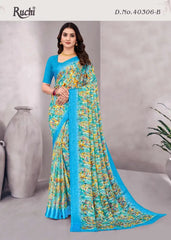 Ruchi Sarees Is Crafted From Chiffon With A Finely Woven Satin Border