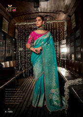 Kira Sarees Showcase The Luxurious Softness Of Dola Viscous Silk Enhanced By A 3D Weaved Pallu