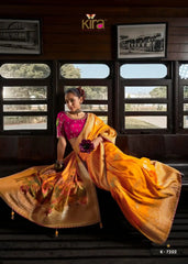 Kira Sarees Showcase The Luxurious Softness Of Dola Viscous Silk Enhanced By A 3D Weaved Pallu