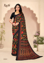Ruchi Sarees Crafted With Chiffon Fabric Offer A Lightweight And Elegant Drape Perfect For Formal Occasions