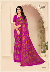 Ruchi Sarees Crafted With Chiffon Fabric Offer A Lightweight And Elegant Drape Perfect For Formal Occasions