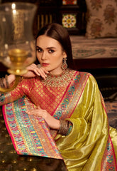 RajPath Fabrics Sarees Crafted From Tissue Silk Offer A Luxurious Blend Of Sheen And Lightweight Comfort