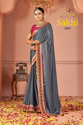 SUMA Designer Saree With Black Rangoli Showcases Exquisite Craftsmanship And Elegant Design