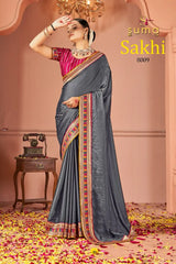 SUMA Designer Saree With Black Rangoli Showcases Exquisite Craftsmanship And Elegant Design