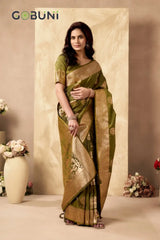 GOBUNI Sarees Showcase Exquisite Craftsmanship With Their Rich Pallu Silk Design Enhanced