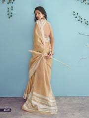 RajPath Fabric Sarees Feature A Luxurious Blend Of Soft Linen Silk Offering A Comfortable