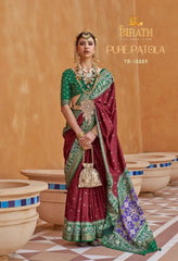 TRIRATH Sarees Showcase Premium mercerized sigma silk, known for its smooth texture