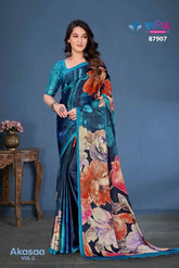 Vipul Sarees Crafted From Satin Silk Offer A Luxurious Blend Of Smooth Texture And Eegant Sheen