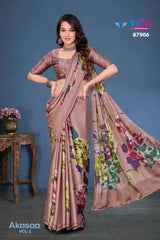 Vipul Sarees Crafted From Satin Silk Offer A Luxurious Blend Of Smooth Texture And Eegant Sheen