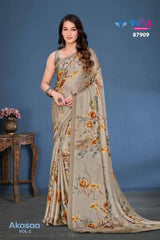 Vipul Sarees Crafted From Satin Silk Offer A Luxurious Blend Of Smooth Texture And Eegant Sheen