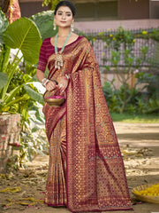Bunawat Sarees Crafted From Premium Dharmavaram silk Showcase Exceptional Craftsmanship