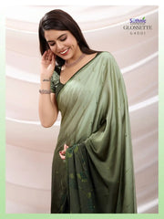 SETHNIC Sarees Crafted From Shaded Japan Satin Combine Exquisite Craftsmanship