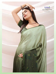 SETHNIC Sarees Crafted From Shaded Japan Satin Combine Exquisite Craftsmanship