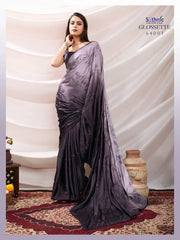 SETHNIC Sarees Crafted From Shaded Japan Satin Combine Exquisite Craftsmanship