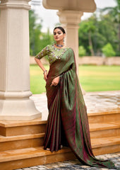 S.R Sarees Showcase Exquisite Craftsmanship With A Swarovski Border That Enhances The Saree’s Elegance
