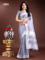 ASTITA Sarees Crafted With Delicate Organza Fabric Offer A Refined Blend Of Elegance And Lightweight Comfort