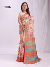 ASTITA Sarees Crafted From Linen Cotton Combine The Natural Breathability Of Linen With The Softness Of Cotton