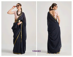The MONO.POLEY Saree Features Premium Viscose Mul Fabric Known For Its Lightweight And Smooth Texture