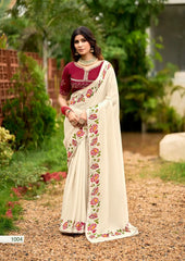 SR Saree Features A Refined Tussar silk border that adds a subtle texture and richness to the fabric