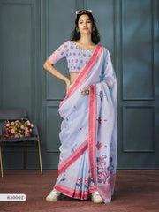 RajPath Fabrics Offers Sarees Made From Handloom Linen Featuring Exquisite Weaving That Reflects Skilled Craftsmanship