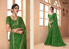 Ruchi Sarees Presents A Refined Chiffon Saree Adorned With An Attached Banarasi Border