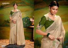 Kimora Sarees Crafted From Delicate Tissue Organza Feature Intricate Embroidery With Butti Or Border