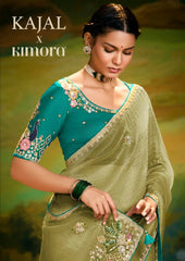 Kimora Sarees Crafted From Delicate Tissue Organza Feature Intricate Embroidery With Butti Or Border