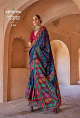Kreshva Sarees Combine The Richness Of Silk With Exquisite Luxury Prints Enhanced By A Distinctive Glory Finish
