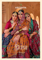 Kreshva Sarees Combine The Richness Of Silk With Exquisite Luxury Prints Enhanced By A Distinctive Glory Finish