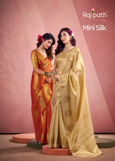 Rajpath Fabrics presents tissue Fancy Weaving Sarees Expertly Crafted To Combine Traditional