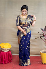 Blue Banarasi Silk Saree