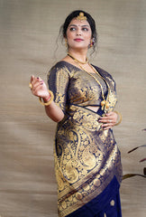 Blue Banarasi Silk Saree