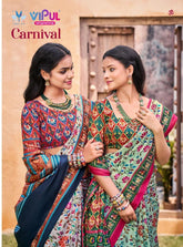 Vipul Crepe Silk Sarees Combine With Smooth Texture