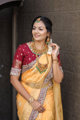 Yellow Pure Soft khadi georgette silk - sareeswholesalers