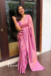 Beautifull Baby Pink Rich Pallu Saree