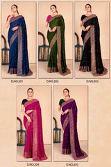 Prima Sarees Featuring Vichitra Blooming Fabric With Vibrant Color