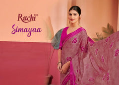 Ruchi Chiffon Saree With An Attached Border Combines Delicate Fabric With Seamless Design