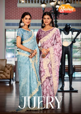 Stavan Sarees Showcase The Richness Of Heavy Burberry Fabric Enhanced By An Intricate Embroidered Cutwork