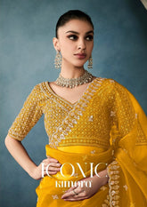 Kimora Sarees Feature Pure Fancy-Based Fabric That Offers A Luxurious Feel And Elegant Drape