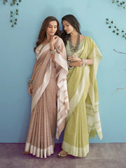 RajPath Fabric Sarees Feature A Luxurious Blend Of Soft Linen Silk Offering A Comfortable