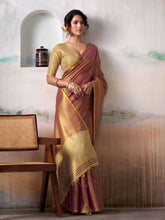 Wine Silk Saree with Golden Shine – Elegant Festive Wear