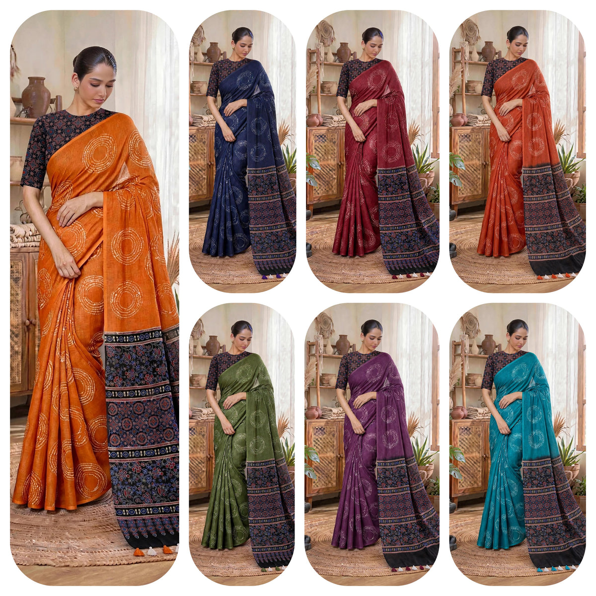 Soft cotton linen saree