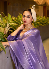 Lilac Dream: Designer Fendy Satin Saree with Ombre Digital Print