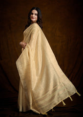 Premium Cream Silk Saree – Perfect for Teachers & Professional Wear