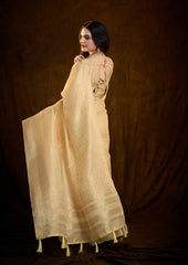 Premium Cream Silk Saree – Perfect for Teachers & Professional Wear