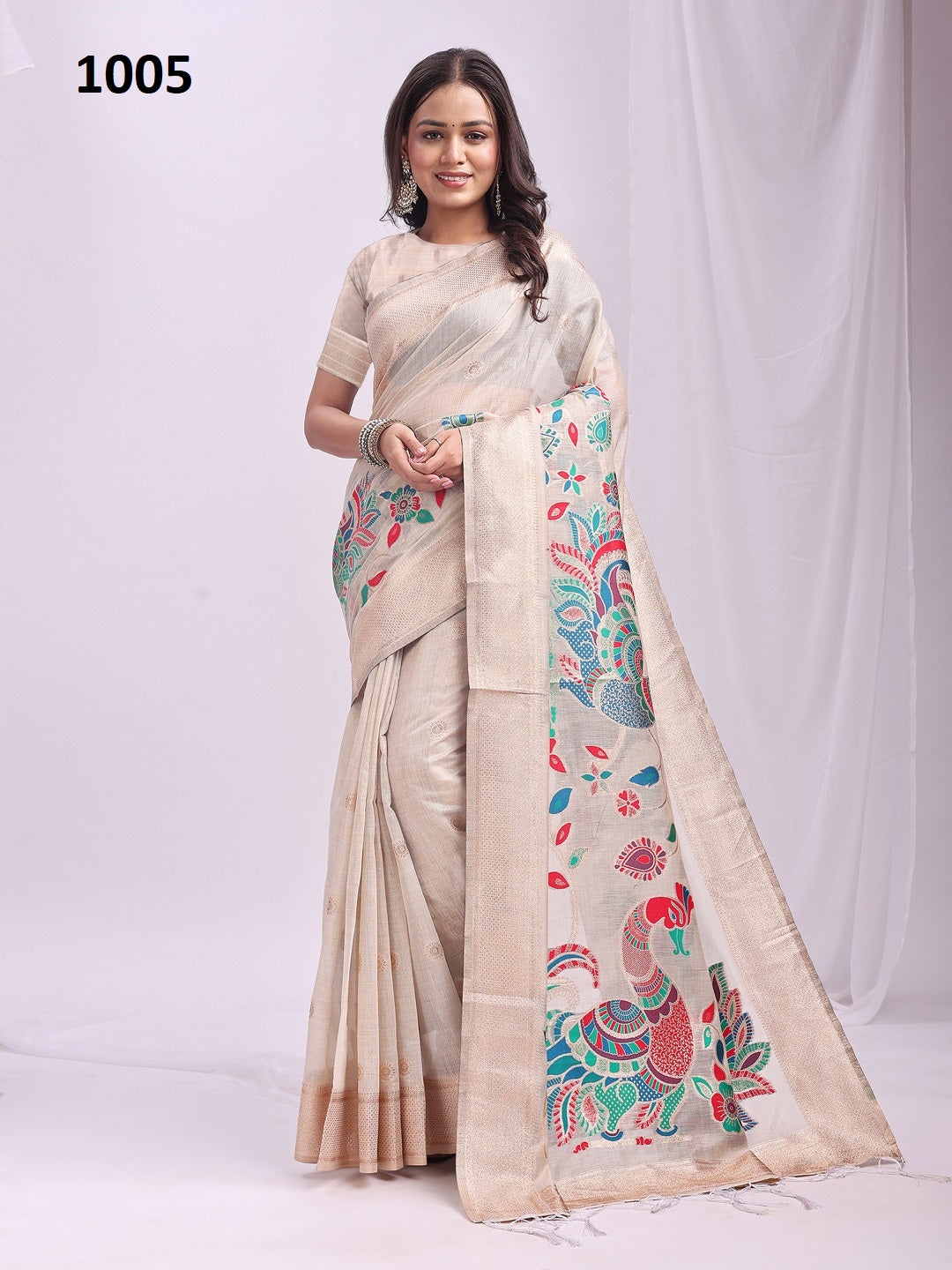 Astita Sarees With Linen Cotton and Permuim Crafted Lien Cotton
