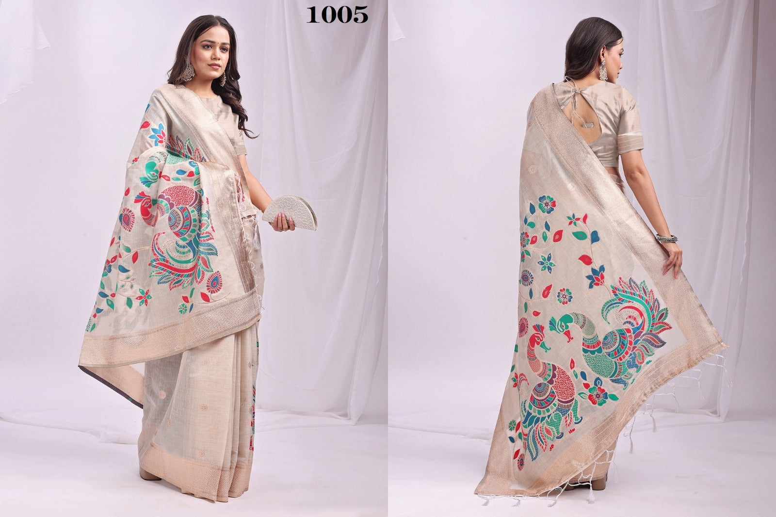 ASTITA Designer Silk Saree Collection with Beautiful Peacock Embroidery