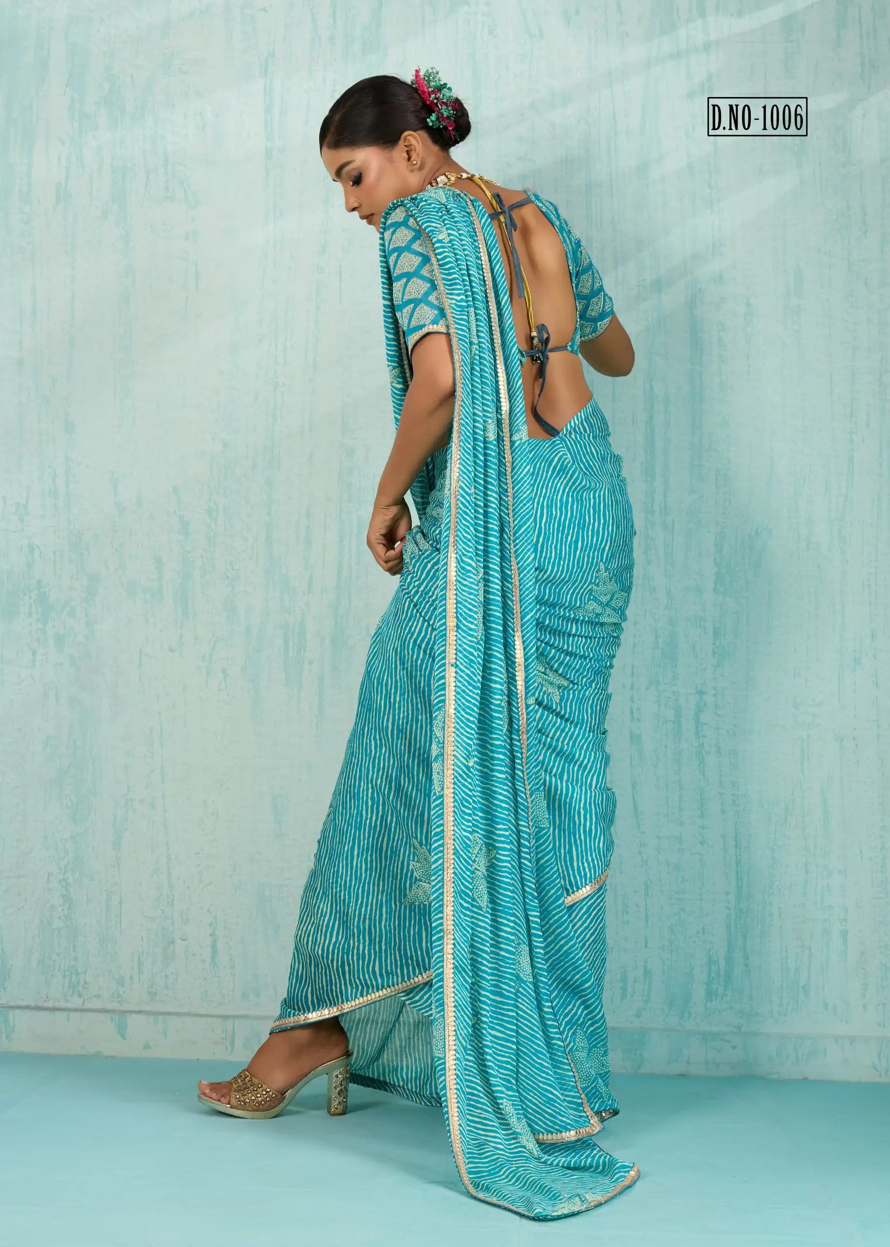 Stavan Sareesc Feature Premium Pure Chiffon Fabric Enhanced With Delicate Foil Work